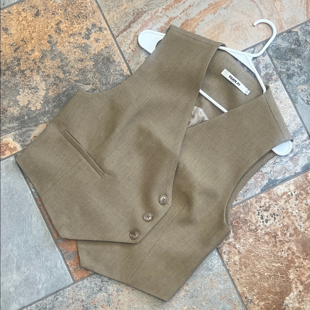 Tan Button-Up Vest